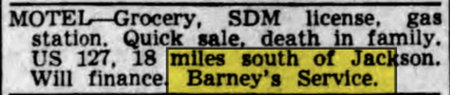 Barneys Service and Motel (4-Bees Party Store) - Mar 16 1963 Article